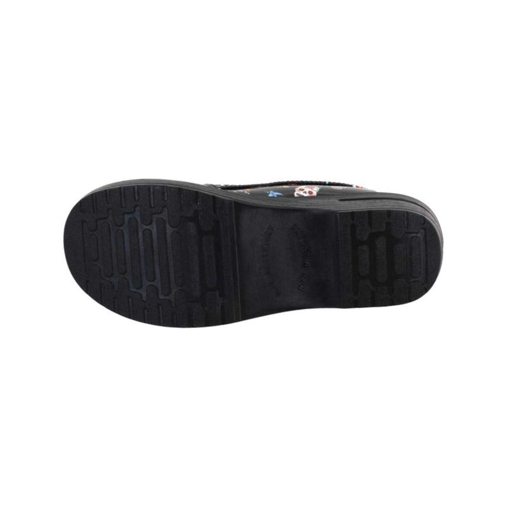 EASY WORKS BY EASY STREET Womens Black Skulls Leeza Round Slip On Clogs 8.5 W - Picture 4 of 4